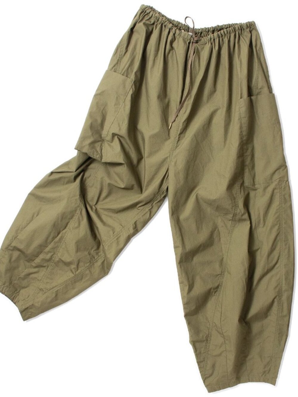 NWOT Ichi Antiquités Typewriter Drawstring Cotton Pants NWOT Khaki OS $230